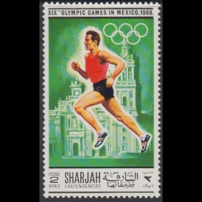 Sharjah Mi.Nr. 492A Olympia 1968 Mexiko, Laufen (2)