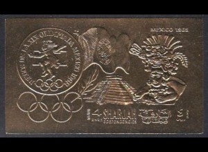 Sharjah Mi.Nr. 501B (Goldfolie) Geschichte der Olymp.Spiele, Mexiko 1968 (4)