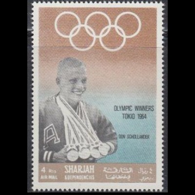 Sharjah Mi.Nr. 515A Olympiasieger 1964 Don Schollander (4)