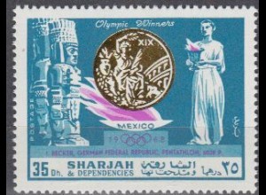 Sharjah Mi.Nr. 518A Olympia 1968 Mexiko, Siegerin Ingrid Becker (35)
