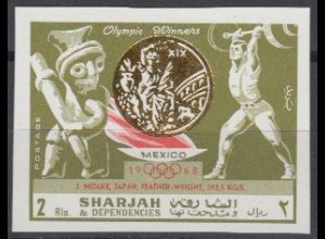 Sharjah Mi.Nr. 522B Olympia 1968 Mexiko, Sieger Mijake (2)