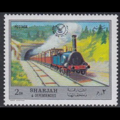 Sharjah Mi.Nr. 793A Eisenbahnen, Eisenbahn mit Tunnel (2Dh)