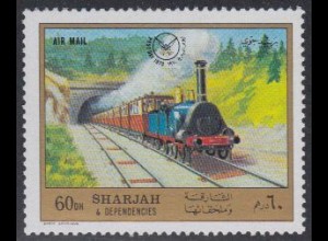 Sharjah Mi.Nr. 799A Eisenbahnen, Eisenbahn mit Tunnel (60Dh)
