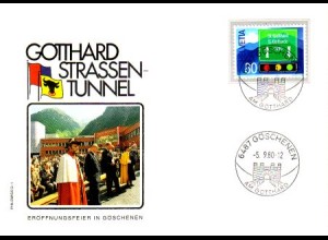 Schweiz Mi.Nr. 1186 Jahresereignisse, Eröffnung Gotthardstraßentunnel (s.Bild)
