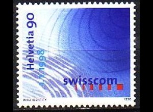 Schweiz Mi.Nr. 1638 Teilung der PTT in Post und Swisscom, Logo Swisscom (90)