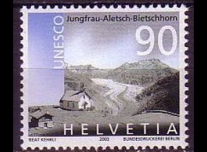 Schweiz Mi.Nr. 1846 Welterbe, Alpenregion Jungfrau, Mönch, Eiger (90)