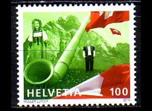 Schweiz Mi.Nr. 2150 Brauchtum, Jodlerverband, Jodler + Alphorn (100)