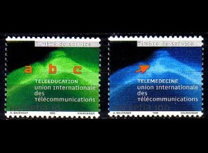 Schweiz ITU Mi.Nr. 16-17 Telelernen und Telemedizin, Monitorbild (2 Werte)