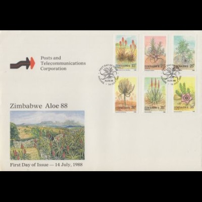 Simbabwe Mi.Nr. 384-89 Pflanzen, Aloe (6 Werte)