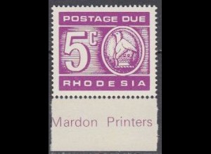 Rhodesien Mi.Nr. P 13 Portomarke, Ziffer + Detail aus Staatswappen (5)