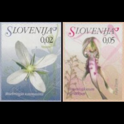 Slowenien Mi.Nr. 883-84C Freim. Pflanzen, skl. (2 Werte)