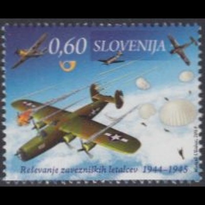 Slowenien Mi.Nr. 1066 Rettg.abgestürzter Piloten Flugzeug Fallschirmspr. (0,60)