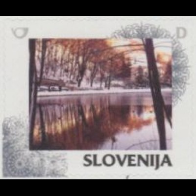 Slowenien Mi.Nr. 1125 Meine Marke, Jahreszeiten, Winter, Waldsee, skl. (D)