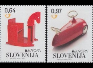 Slowenien Mi.Nr. 1154-55 Europa 15, Hist.Spielzeug (2 Werte)