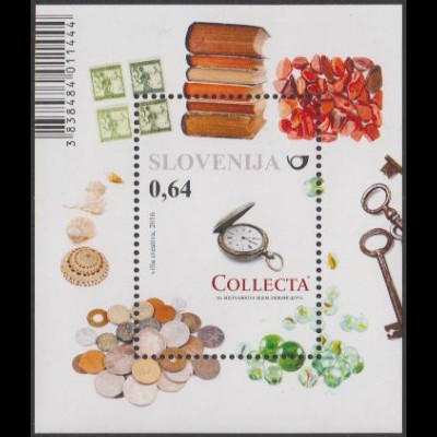 Slowenien MiNr. Block 86 Messe Collecta, Briefmarken, Uhr, Münzen u.a.