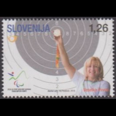 Slowenien MiNr. 1235 V.Pevic, Sportschützin, Goldmedaille Paralympics '16 (1,26)