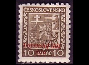 Slowakei Mi.Nr. 3 Freim. Tschechoslowakei MiNr. 278 mit rotem Aufdruck (10 H)