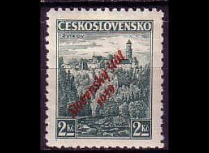 Slowakei Mi.Nr. 16 Freim. Tschechoslowakei MiNr. 353 mit rot.Aufdruck (2 Ks)
