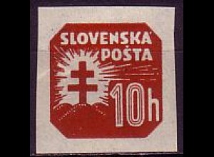 Slowakei Mi.Nr. 58Y Zeitungsmarken, ungez., mit Wz. 1 (10 H)