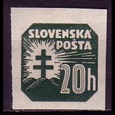 Slowakei Mi.Nr. 61Y Zeitungsmarken, ungez., mit Wz. 1 (20 H)