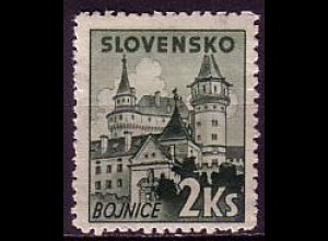 Slowakei Mi.Nr. 84 Freim. Burgen, Burg Bojnice (2 Ks)