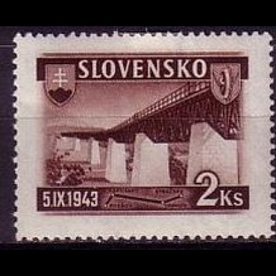 Slowakei Mi.Nr. 127 Bahnlinie Strazske - Preslov, Eisenbahnbrücke (2 Ks)