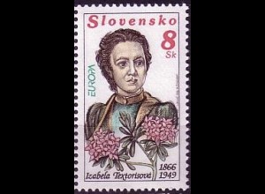 Slowakei Mi.Nr. 250 Europa 1996, I. Textorisová, Botanikerin (8)