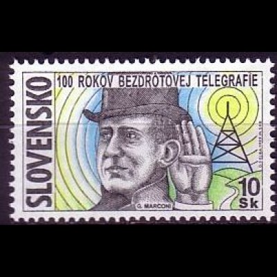 Slowakei Mi.Nr. 277 Telegrafie, Marconi, ital. Physiker (10)