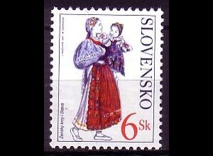 Slowakei Mi.Nr. 389 Trachten, Mutter und Kind aus Detva (6)