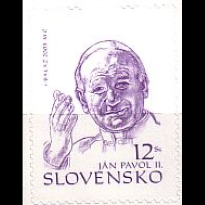 Slowakei Mi.Nr. 466 Papstbesuch, Johannes Paul II, selbstkl. (12)