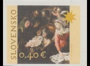 Slowakei Mi.Nr. 695 Weihnachten, Gemälde Geburt Christi, skl. (0,40)