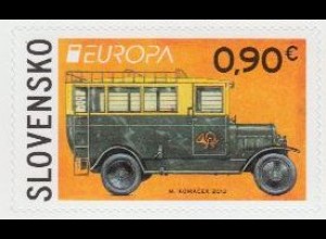 Slowakei Mi.Nr. 708 Europa Postfahrzeuge, Postbus Skoda 125, skl. (0,90)