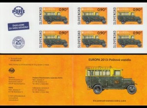 Slowakei Mi.Nr. MH 0-74 Europa Postfahrzeuge, Postbus Skoda 125, skl. (m.6x708)