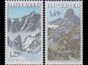 Slowakei Mi.Nr. 716-17 Schönheiten d.Heimat, Hohe Tatra (2 Werte)