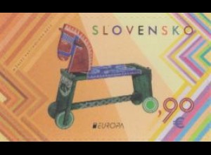 Slowakei MiNr. 764 Europa 15, Hist.Spielzeug, Rollpferd, skl (0,90)