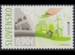 Slowakei MiNr. 789 Europa 16, Umweltbewusst leben, Von Grau zu Grün (0,90)