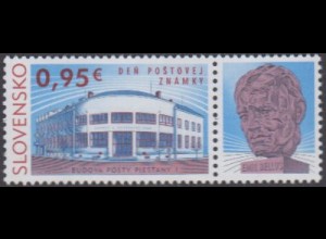 Slowakei MiNr. 807Zf Tag der Briefmarke, Postamt Piestany (0,95+Zierfeld)