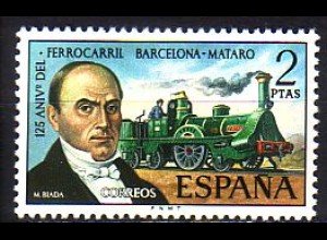 Spanien Mi.Nr. 2068 125 Jahre Eisenbahn Barcelona-Motaró (2)