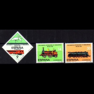 Spanien Mi.Nr. 2556-58 Int. Eisenbahnkongress Málaga (3 Werte)