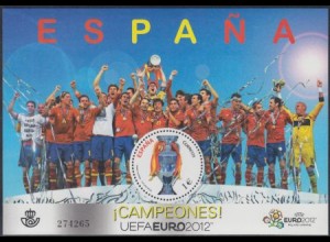 Spanien Mi.Nr. Block 230 Gewinn der Fußball-EM 2012 durch Spanien
