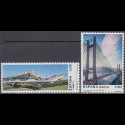 Spanien Mi.Nr. 4815-16 Span.Brücken, Drachenbrücke, Brücke über Stausee (2 W.)