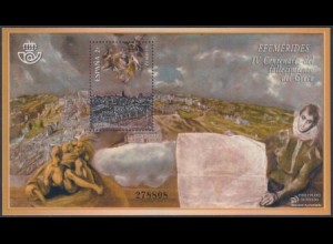 Spanien Mi.Nr. Block 256 400.Todestag El Greco, Gem.Ansicht und Plan von Toledo