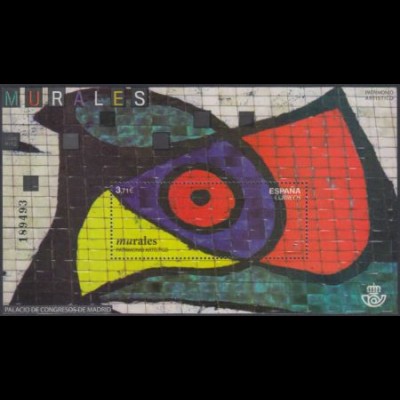 Spanien Mi.Nr. Block 272 Kunsterbe, Keramikwandbild von Joan Miró