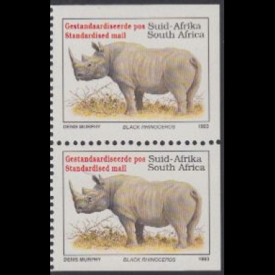 Südafrika Mi.Nr. 896IIEor/Eur Freim.Bedrohte Tiere, Nashorn (Paar)