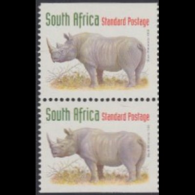Südafrika Mi.Nr. 1115Do/Du Freim. Einheimische Tiere. Nashorn (Paar)