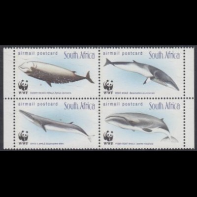 Südafrika Mi.Nr. Zdr.1177-80 Weltweiter Naturschutz, Wale (Viererblock)
