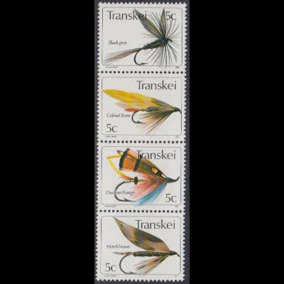Südafrika - Transkei Mi.Nr. Zdr.67,66,65,69 senkr. Künstliche Fliegen 