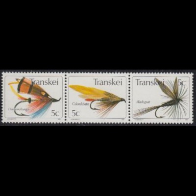 Südafrika - Transkei Mi.Nr. Zdr.65,66,67 waag. Künstliche Fliegen 