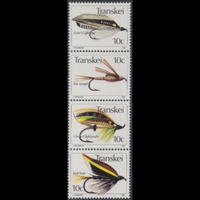 Südafrika - Transkei Mi.Nr. Zdr.84,85,86,87 senkr. Künstliche Fliegen 