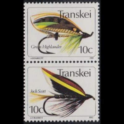 Südafrika - Transkei Mi.Nr. Zdr.86,87 senkr. Künstliche Fliegen 